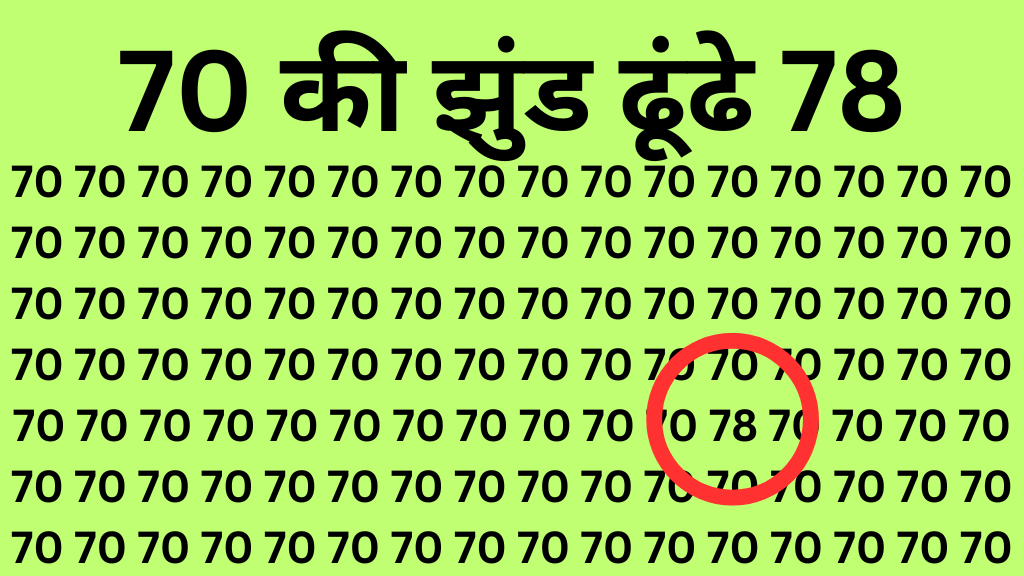 optical illusion: चील की नजर वाले ही कम समय में देख पाएंगे 70 की झुंड में छिप कर बैठा 78 अंक