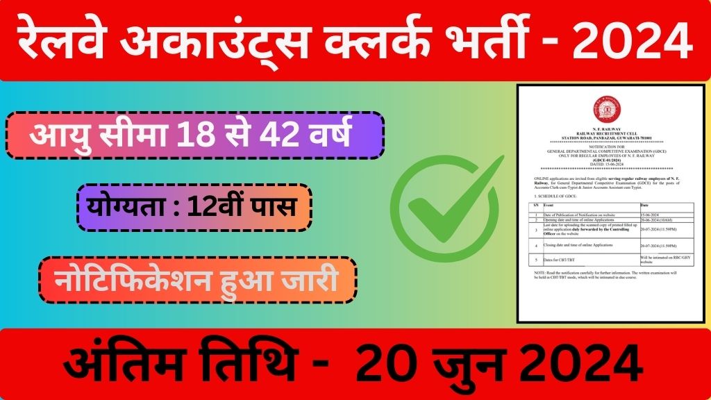 Railway Accounts Clerk Vacancy: रेलवे में 12वीं पास अकाउंट्स क्लर्क के पदों पर भर्ती का नोटिफिकेशन जारी