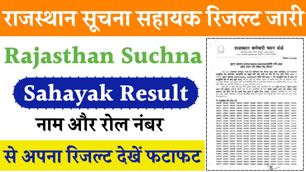 Rajasthan Suchna Sahayak Result: राजस्थान सूचना सहायक रिजल्ट जारी यहां से चेक करें