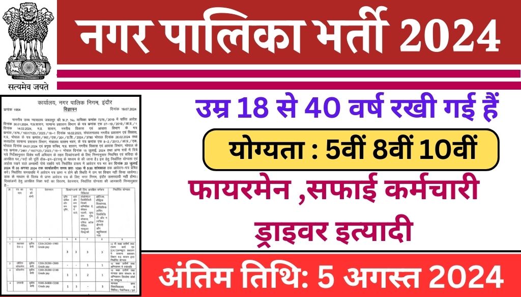 Nagar Palika Safai Karmchari Vacancy: नगर पालिका में सफाई कर्मचारी के पदों पर भर्ती का नोटिफिकेशन जारी