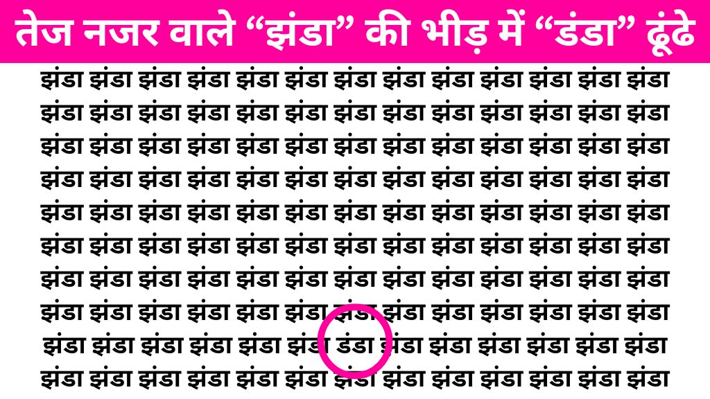 Brain Test Image: “झंडा” के बीच में कहां लिखा है “डंडा” तेज नजर वाले सिर्फ 7 सेकंड में ढूंढ लेंगे!