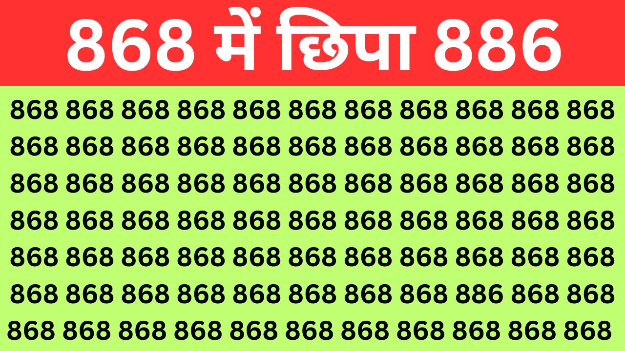 Optical Illusion : तेज बुद्धि वाले ही ढूंढ पाएंगे 868 में छिपा 886, आपको 8 सेकंड में ढूंढना होगा