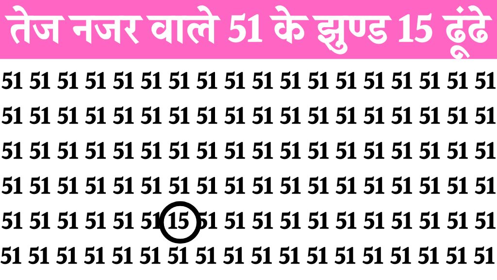 Optical Illusion Test: कोई शूरवीर होगा जो 51 अंको के झुण्ड में 15 नंबर को ढूंड के दिखायेगा!