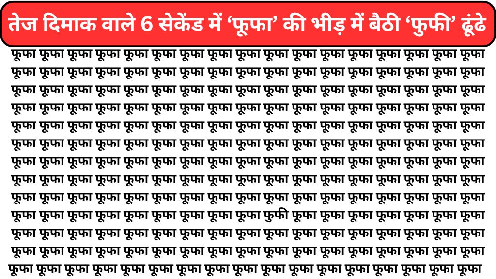 Optical Illusion: फूफा की भीड़ में बैठी हैं फुफी, सिर्फ हिंदी के जीनियस ही ढूंढ पाएंगे उन्हें, तेज नजर का है परीक्षण, सिर्फ 10 सेकंड का है समय